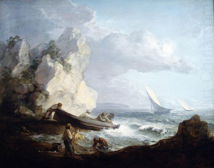 Seashore with Fishermen, Thomas Gainsborough